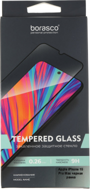 Защитное стекло для экрана BoraSCO прозрачный для Apple iPhone 15 Pro Max 2.5D антиблик. 1шт. (72403)
