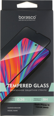 Защитное стекло для экрана BoraSCO прозрачный для Apple iPhone 15 2.5D антиблик. 1шт. (72405)
