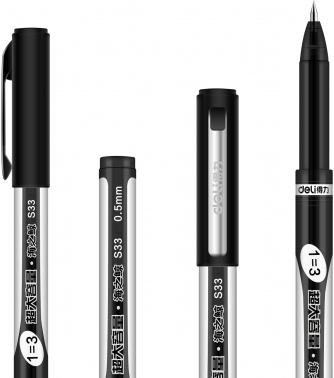 Набор ручек гелев. Deli (S33-P) ассорти d=0.5мм черн. черн. кор.карт. (12шт) линия 0.35мм