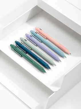 Набор ручек гелев. Deli Nusign (NS559-P) ассорти d=0.5мм черн. черн. кор.карт. (12шт) резин. манжета