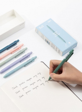 Набор ручек гелев. Deli Nusign (NS559-P) ассорти d=0.5мм черн. черн. кор.карт. (12шт) резин. манжета