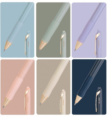 Набор ручек гелев. Deli Nusign (NS666-BK-P) ассорти черн. черн. кор.карт. (12шт) линия 0.5мм