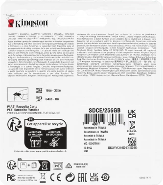 Флеш карта microSDXC 256GB Kingston  SDCE/256GB