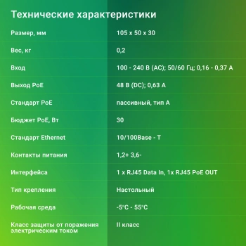 Инжектор PoE Digma  DNP30W48FTАP