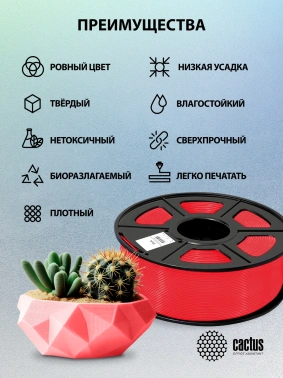 Пластик для принтера 3D Cactus CS-3D-PLA-1KG-RED