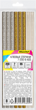 Cтержни клеев. для клеев.пист. Silwerhof 7-200-8-ASS