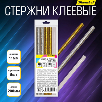 Cтержни клеев. для клеев.пист. Silwerhof 11-200-5-ASS