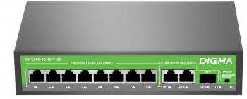 Коммутатор Digma  DSP208G-2G-1S-T120