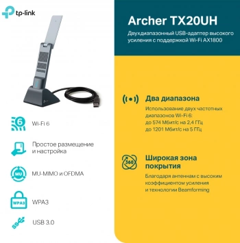 Сетевой адаптер Wi-Fi TP-Link Archer TX20UH