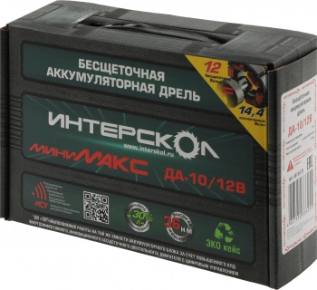 Дрель-шуруповерт Интерскол ДА-10/12В 36 МиниМАКС без АКБ и ЗУ