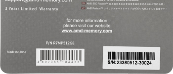 Накопитель SSD AMD PCIe 4.0 x4 512GB R7MP512G8