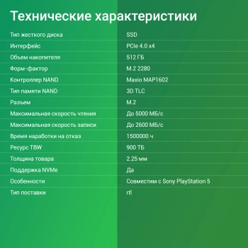 Накопитель SSD Digma PCIe 4.0 x4 512GB DGSM4512GM6ET