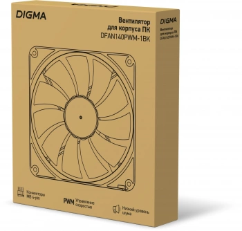 Вентилятор для корпуса Digma  DFAN140PWM-1BK