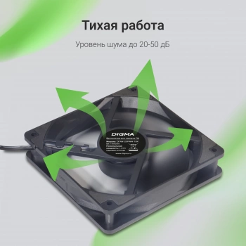 Вентилятор для корпуса Digma  DFAN140PWM-1BK