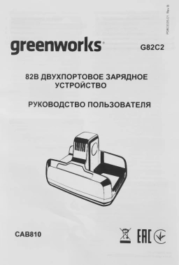 Зарядное устройство Greenworks  G82C2