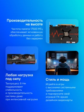 Видеокарта Sapphire PCI-E 4.0 11324-01-20G  PULSE RX 7600 GAMING