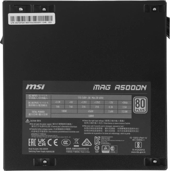 Блок питания MSI ATX 500W MAG A500DN