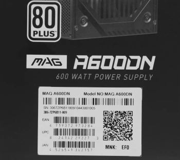 Блок питания MSI ATX 600W MAG A600DN