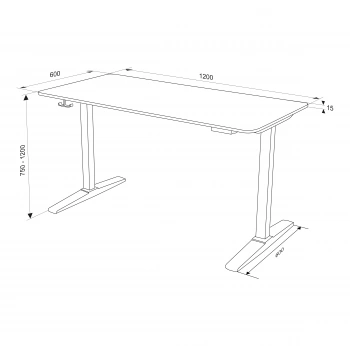 Стол игровой Knight TABLE T2 столешница дерево орех каркас черный (KNIGHT TABLE T2 WD)