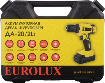 Дрель-шуруповерт Eurolux ДА-20/2Li