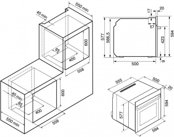 Духовой шкаф Электрический Krona Adriano 60 Bl G2