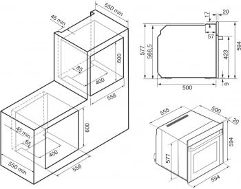 Духовой шкаф Электрический Krona Essenza 60 Bl G2