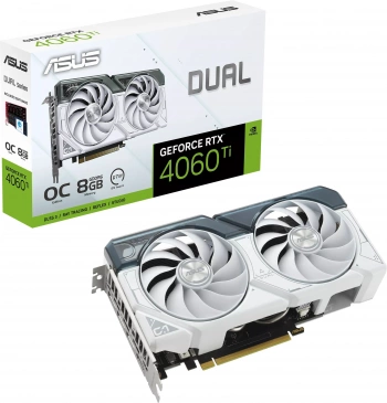 Видеокарта Asus PCI-E 4.0  DUAL-RTX4060TI-O8G-WHITE