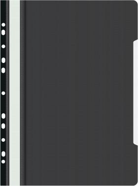 Папка-скоросшиватель Бюрократ PS-P20BLCK A4 прозрач.верх.лист боков.перф. пластик черный 0.12/0.16