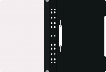 Папка-скоросшиватель Бюрократ PS-P20BLCK A4 прозрач.верх.лист боков.перф. пластик черный 0.12/0.16