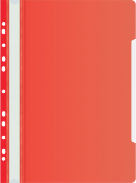 Папка-скоросшиватель Бюрократ PS-P20RED A4 прозрач.верх.лист боков.перф. пластик красный