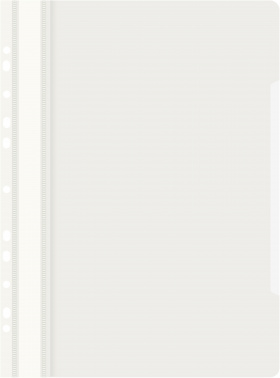 Папка-скоросшиватель Бюрократ PS-P20WH A4 прозрач.верх.лист боков.перф. пластик белый 0.12/0.16