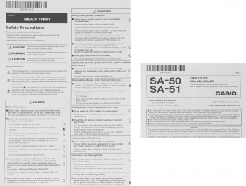 Синтезатор Casio SA-50