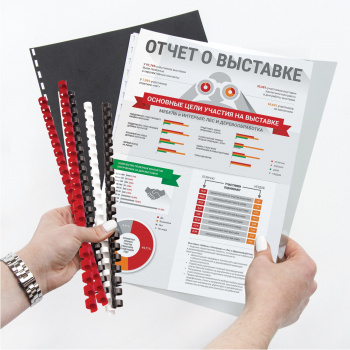 Пружины для переплета пластиковые Brauberg d=6мм 10-20лист A4 белый (100шт)  530808