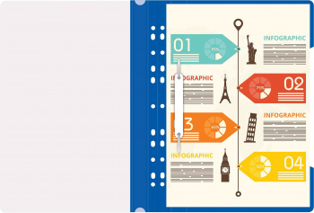 Папка-скоросшиватель Бюрократ PS-P20BLU A4 прозрач.верх.лист боков.перф. пластик синий 0.12/0.16