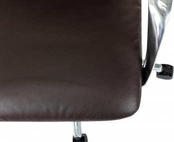 Кресло руководителя Бюрократ _Vega коричневый кожа с подголов. крестов. алюминий