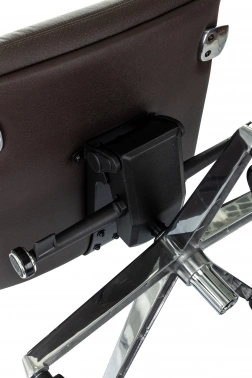 Кресло руководителя Бюрократ _Vega коричневый кожа с подголов. крестов. алюминий