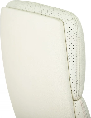 Кресло руководителя Бюрократ _Vega белый кожа с подголов. крестов. алюминий