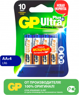 Батарея GP Ultra Plus Alkaline 15AUPNEW-2CR4
