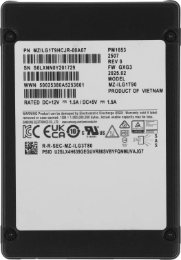 Накопитель SSD Samsung SAS 4.0 1920GB MZILG1T9HCJR-00A07