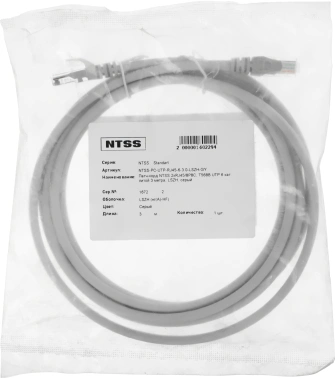 Патч-корд NTSS NTSS-PC-UTP-RJ45-6-3.0-LSZH-GY