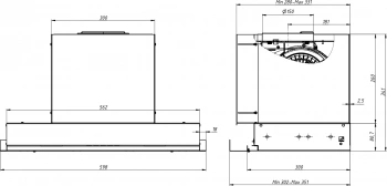 Вытяжка встраиваемая Elikor Sense 60П-1000