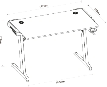 Стол игровой Cactus  CS-GTZ-BK-RGB