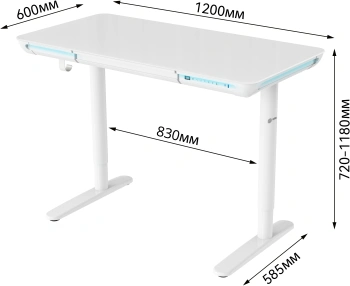 Стол для компьютера Cactus  CS-EGD-WT-LED