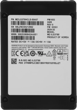 Накопитель SSD Samsung SAS 4.0 3.84TB MZILG3T8HCLS-00A07