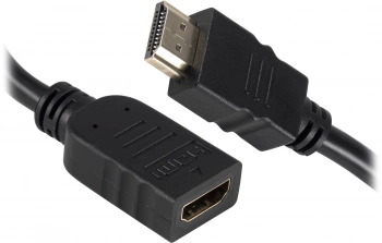 Кабель-удлинитель аудио-видео Buro HDMI (m)/HDMI (f) 2м. позолоч.конт. черный (BU-HDMI2.0-EXTND-2M)