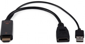Переходник Buro HDMI (m)/DisplayPort (f) черный (BU-HDMI(M)-DP(F))