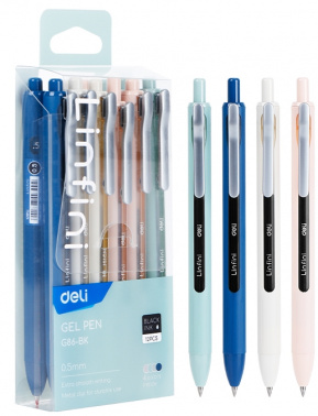 Ручка гелев. автоматическая Deli Linfini EG86-BK