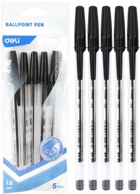 Набор ручек шариков. Deli Think EQ4-MT-BK