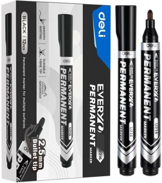 Маркер перманентный Deli  EU216-BK
