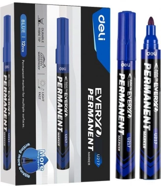 Маркер перманентный Deli  EU217-BL